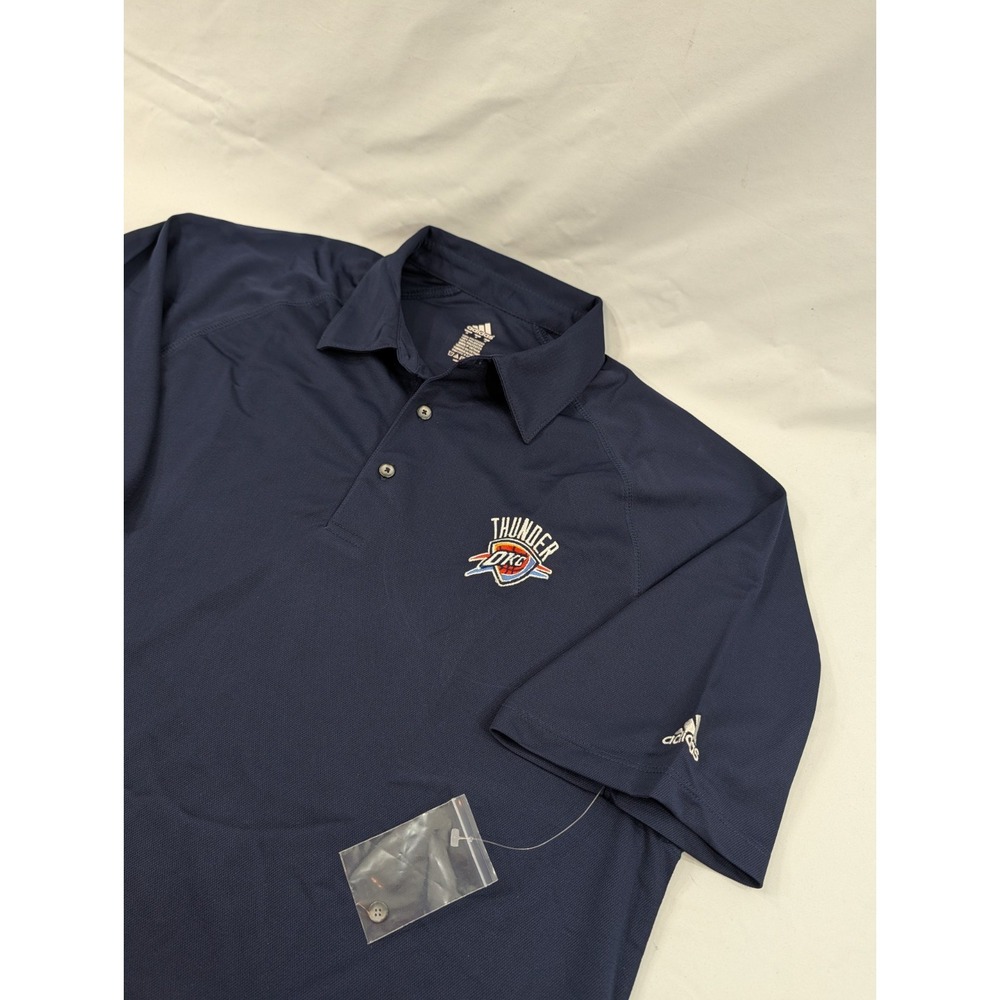 New No Tag Adidas Oklahoma City OKC Thunder Polo Shirt‎ M Blue Perform Stretch